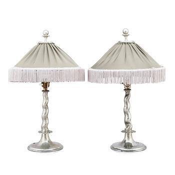 254. Harald Notini, a pair of table lamps, model "6891", Arvid Böhlmarks Lampfabrik, 1920s.