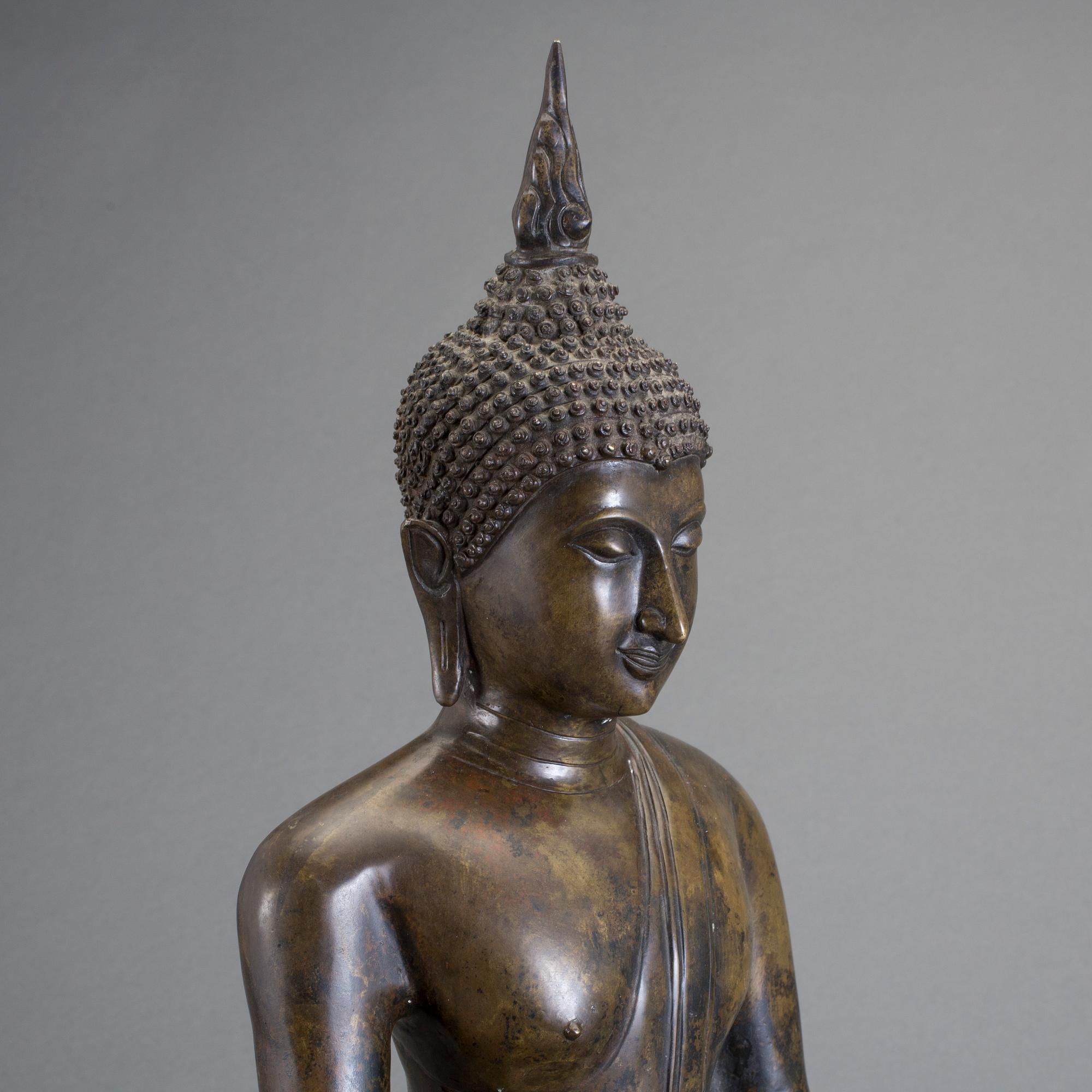 BUDDHAFIGURIN, brons, Thailand, 1900-tal.