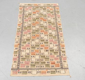 Märta Måås-Fjetterström, a textile, "Lövendal", flat weave, ca 155 x 67 cm, signed MMF.