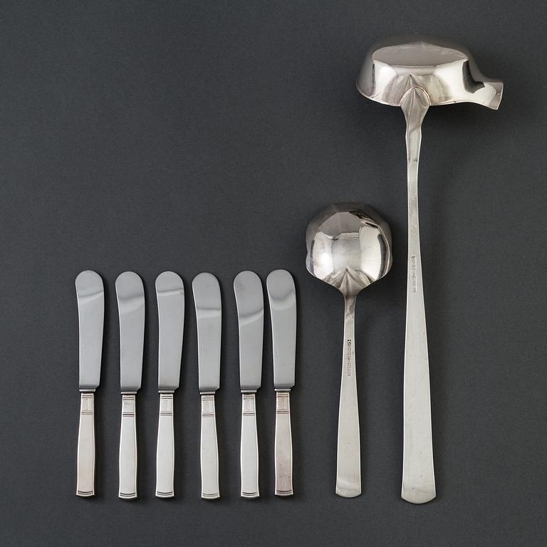 a 80 pcs silver cutlery by Jacob Ängman, GAB, late 20th century.