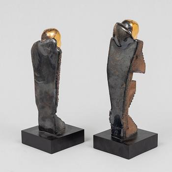 Bertil Vallien, two unique 'Idol' glass sculptures, Kosta Boda.