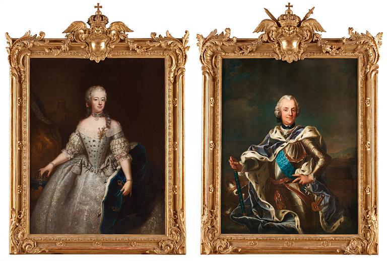 Antoine Pesne Circle of, King Adolf Fredrik (1710-1771) & Queen Lovisa Ulrika (1720-1782).