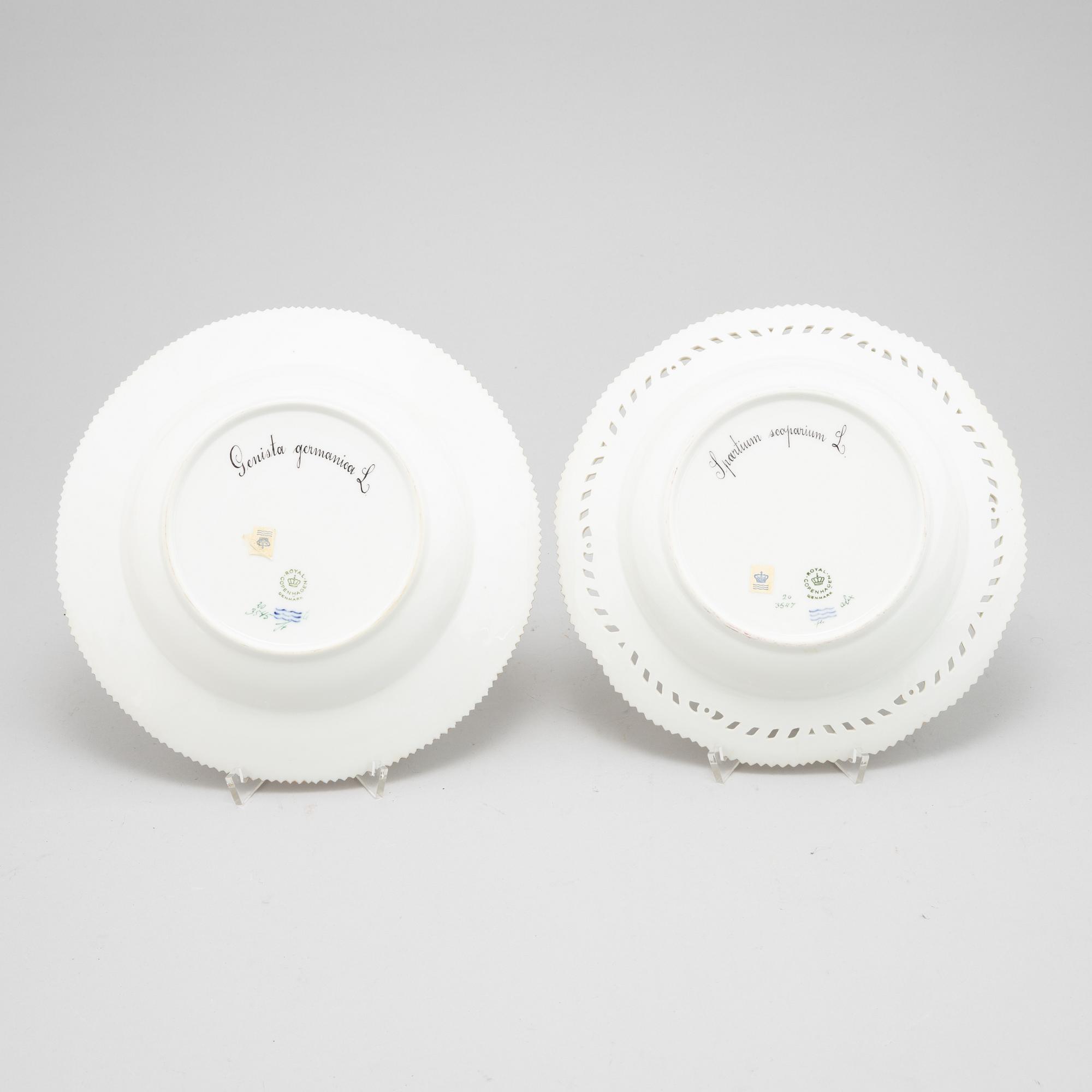 Two 'Flora Danica' plates, Royal Copenhagen, Denmark.