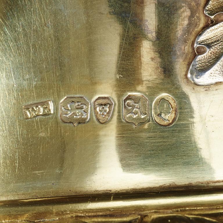 An English 19th century silver-gilt tankard, marks of William Eaton, London 1836.