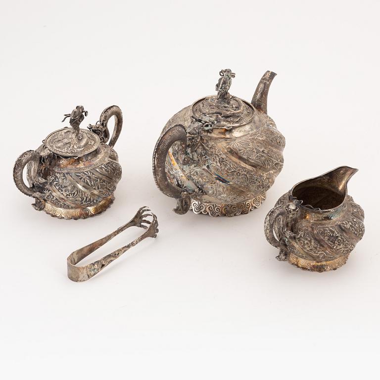A Chinese Export silver tea service, unidentified maker's mark, 20th Century.