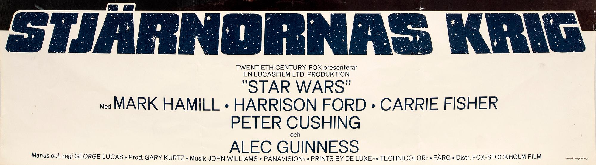 A 1977 film poster 'Star Wars'.