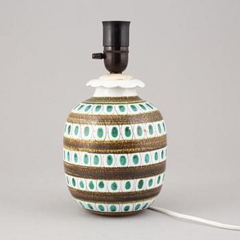 Stig Lindberg, an earthenware table lamp, Gustavsberg studio.