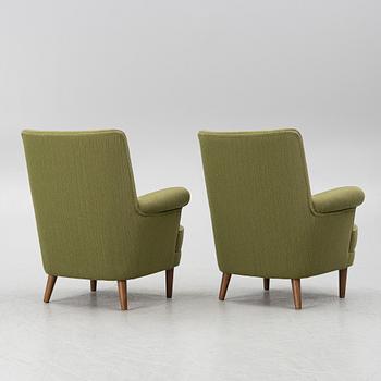 Carl Malmsten, a pair of 'Hemmakväll' armchairs, O.H.Sjögren, Sweden, 1980's.