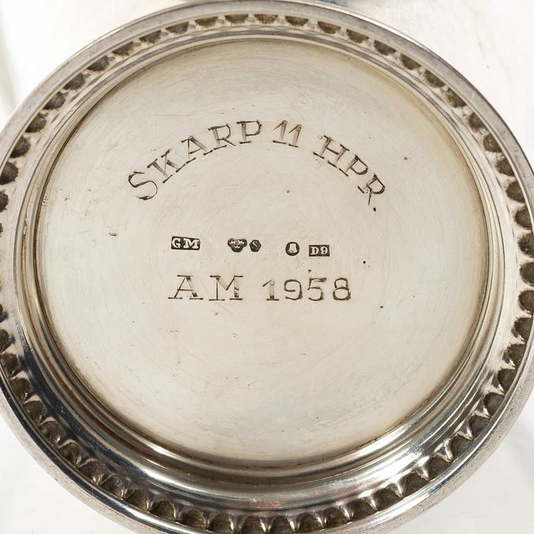 Samling silver, mestadels GEWE, 7 delar, vikt ca 550 gram.