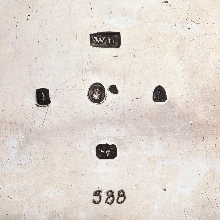 An English 18th century silver brandy-pan, probably of William Burch, London 1794.