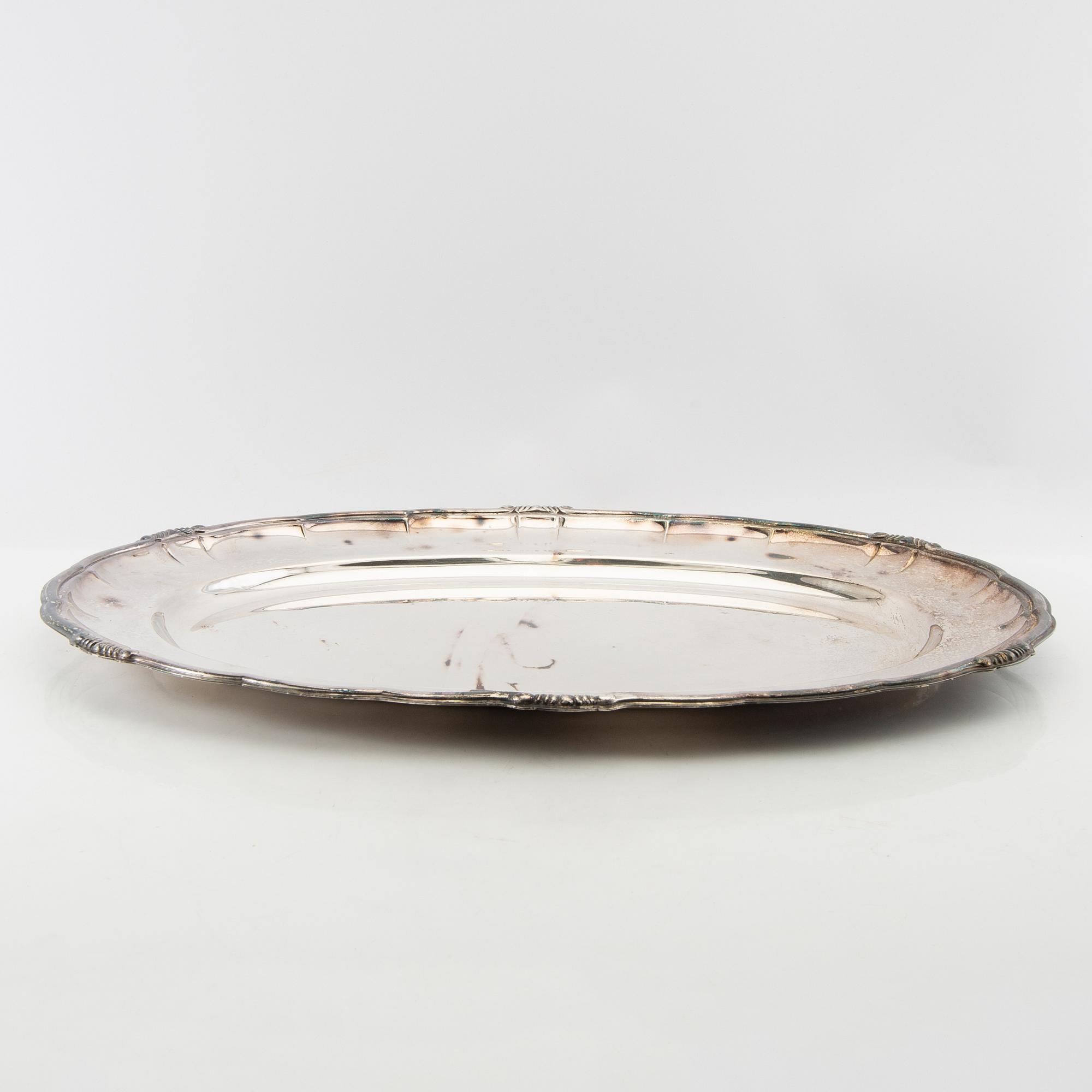 Trays/Serving platters including GAB silverplate, first half of the 20th century.