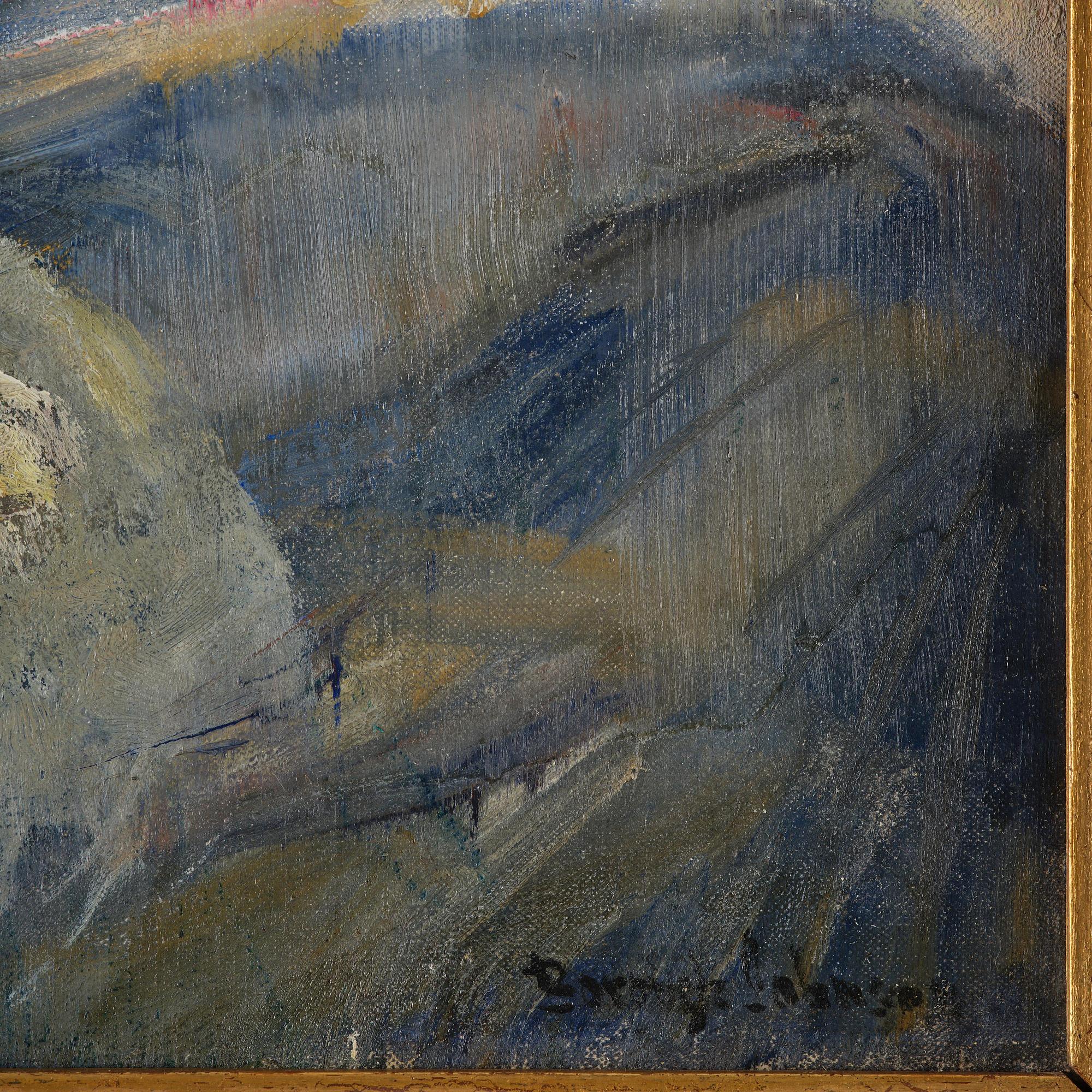 Ernest Borough-Johnson, Translation: "Seated woman with parasol and dog".