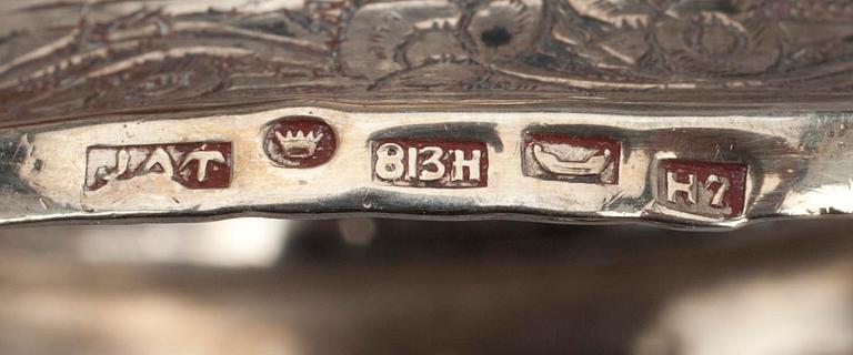 SILVERFÖREMÅL, 12 st, 813H, finska stämplar samt finska importstämplar. 1930-1977. Vikt 831 g.