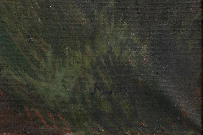 OKÄND KONSTNÄR, olja på duk, bär signatur och datering 52.