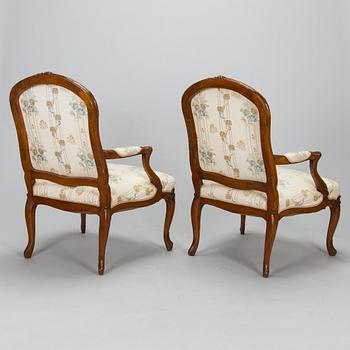 A pair of armchairs, late 19th century.