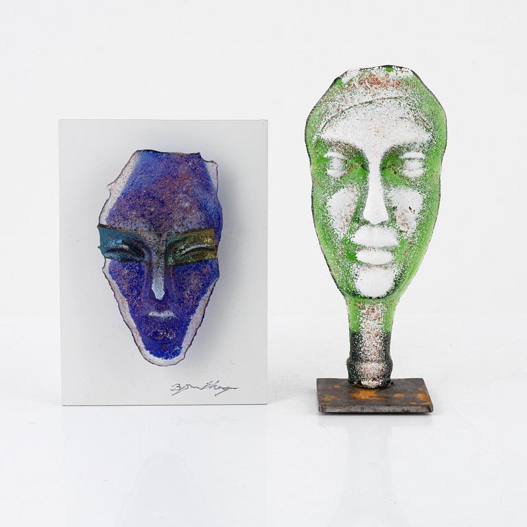 Björn Ekegren, two Swedish sand cast glass sculptures.