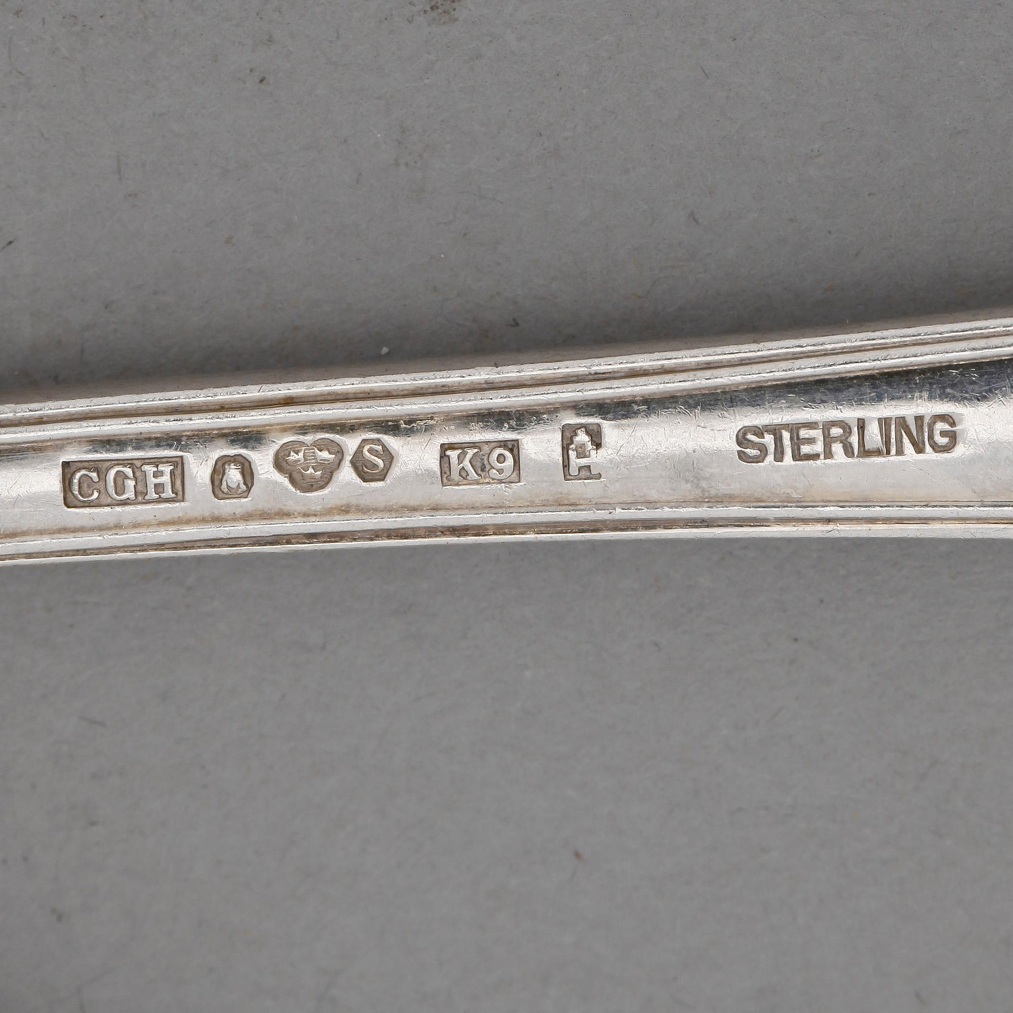 BESTICKDELAR, 22 delar, silver, bla C. G. Hallberg, Stockholm 1956. Total vikt ca 1043 gram.