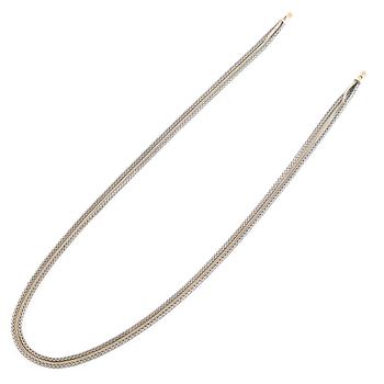 Ole Lyngaard, collier och armband silver och guld, med lås 18K guld med briljantslipade diamanter.