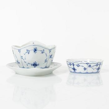 Royal Copenhagen, dinner and coffee service, 81 pcs, Blue Fluted, Full and Half Lace.
