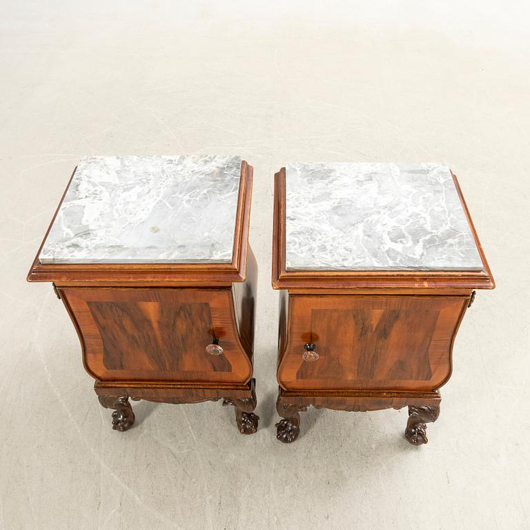 Nightstands, a pair, first half of the 20th century.