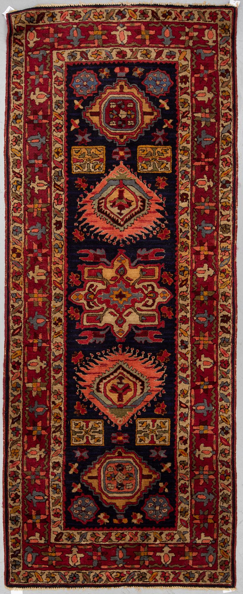 A RUNNER, an old/semi-antique  Vorwerk, ca 248 x 99-100,5 cm.