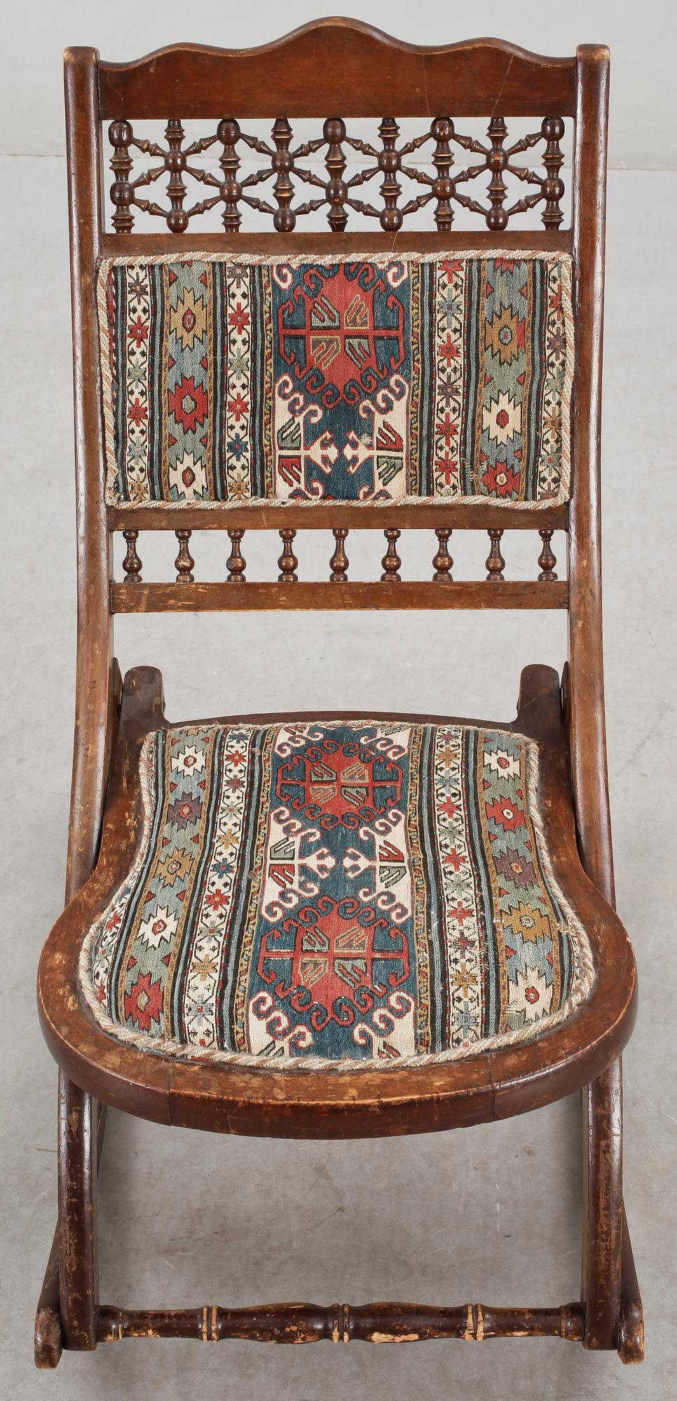 FÄLLSTOL/GUNGSTOL, nyrenässans, sent 1800-tal,