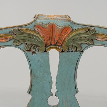 a set of 6 early 10th century folk art chairs from Hälsingland.