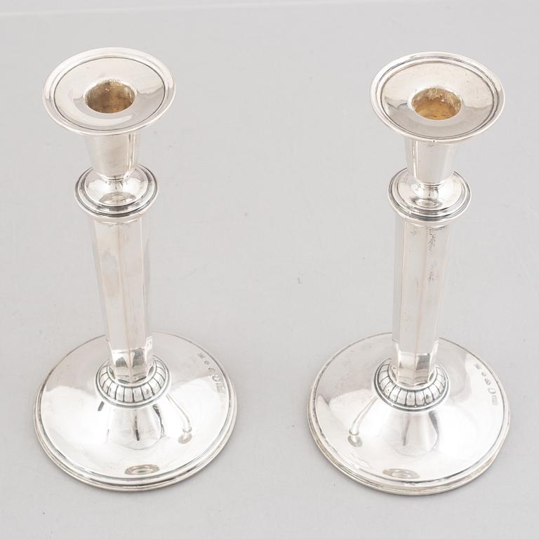 Edlunds Silvervarufabrik Ab, a pair of silver candle sticks, Stockholm, Sweden, 1957.