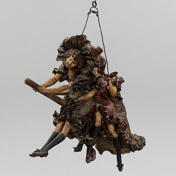 ERNST WAHLISS, sculpture, painted plaster, Turn, Vienna, Austria, circa 1900.