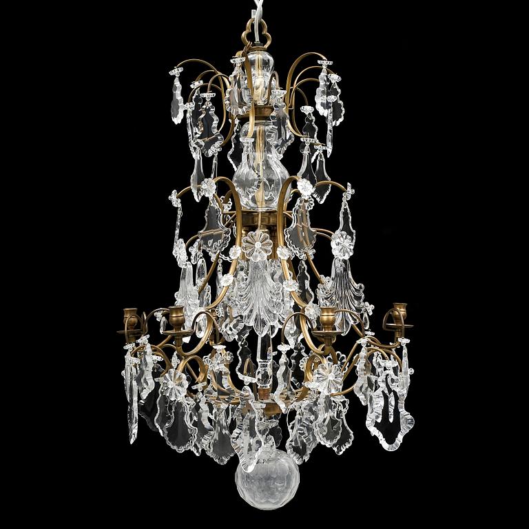 LJUSKRONA, rokokostil, 1900-tal. Höjd ca 77 cm.