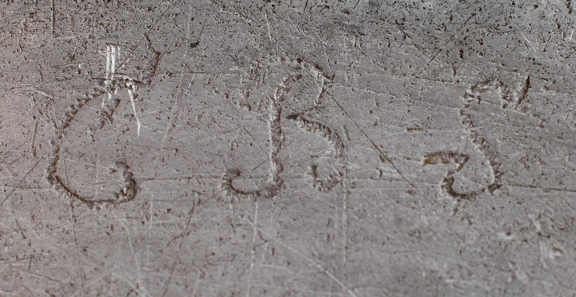 FAT, tenn, otydliga stämplar möjligen Baltzar Rokus, Arboga 1743-1788.