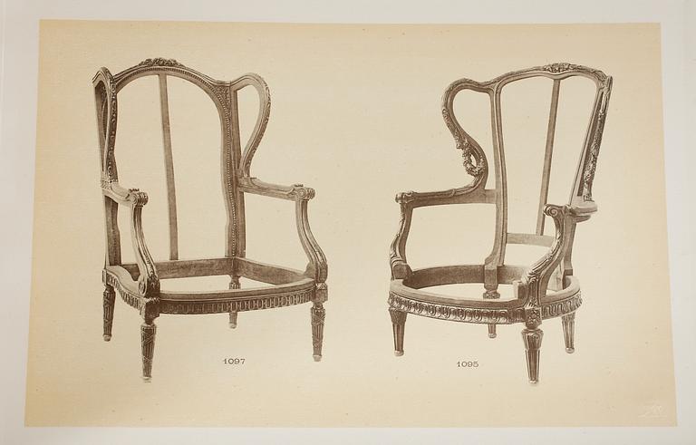 MÖBELKATALOG,  ca 70 planscher. 1800-talets slut.