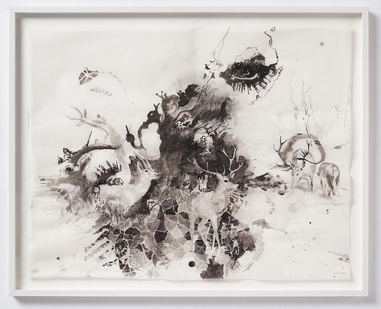 Lotta Döbling, signed and dated 2014. Ink on paper.