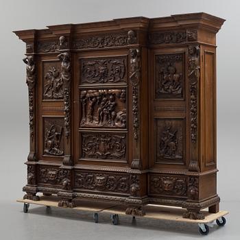 A circa 1900 oak cabinet.