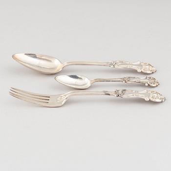 A 15 piece silver cutlery set, L-Larson & Co, Gothenburg, 1856.