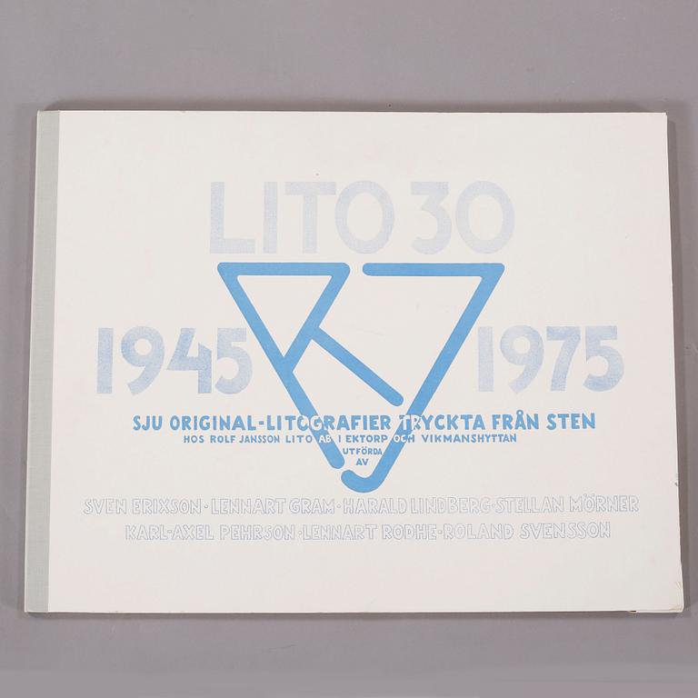 MAPP MED FÄRGLITOGRAFIER, 5 st, "Lito 30 1945 1975", numrerade 166/350.