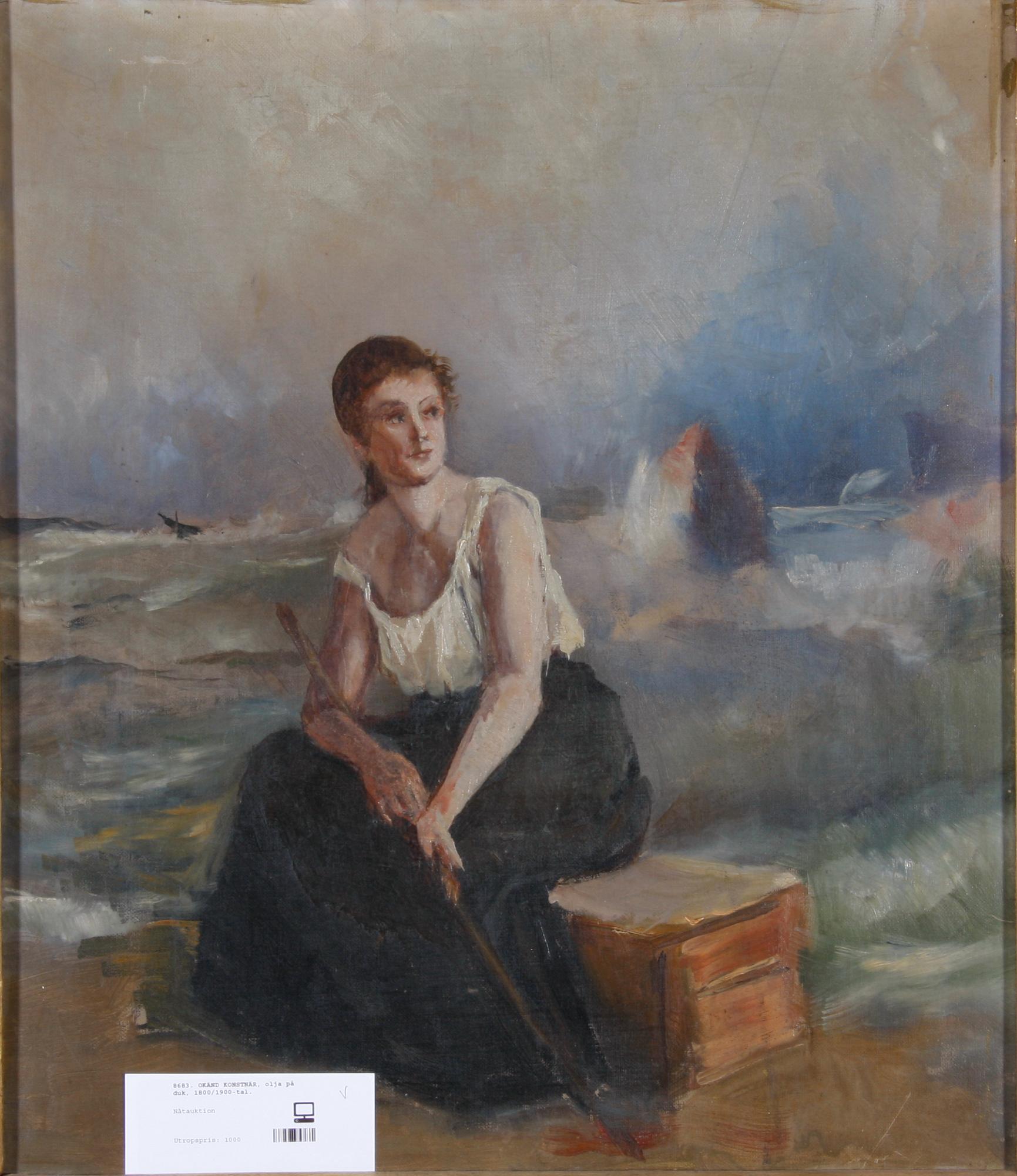 OKÄND KONSTNÄR, olja på duk, 1800/1900-tal.