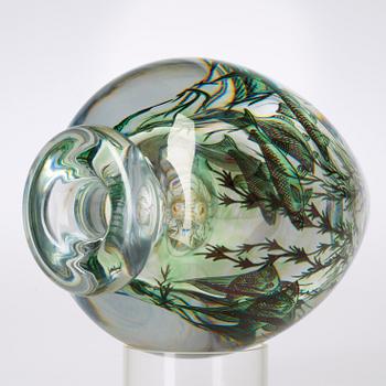 An Edward Hald 'fish graal' glass vase, Orrefors 1947.