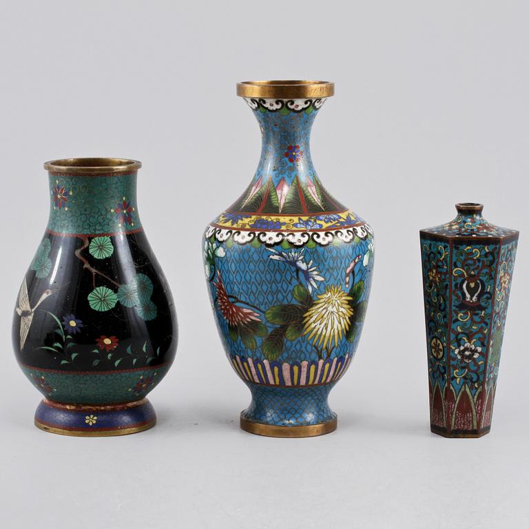 VASER, 6 st, cloisonné, orientaliska, 1900-tal.