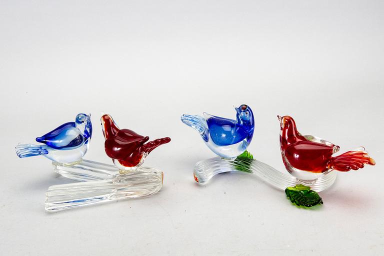 Samling glas, 7 st, Murano, Venedig, 1900-talets mitt.