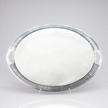 A Swedish early 20th Century silver tray, mark of CG Hallberg, Stockholm 1917.