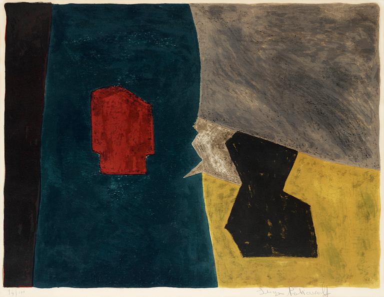 Serge Poliakoff, "Composition bleue, jaune et grise".