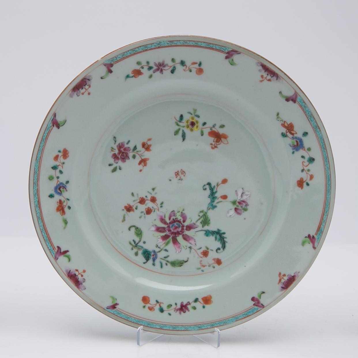 Tallrikar, 4 st, Kina, Qianlong (1736-95).