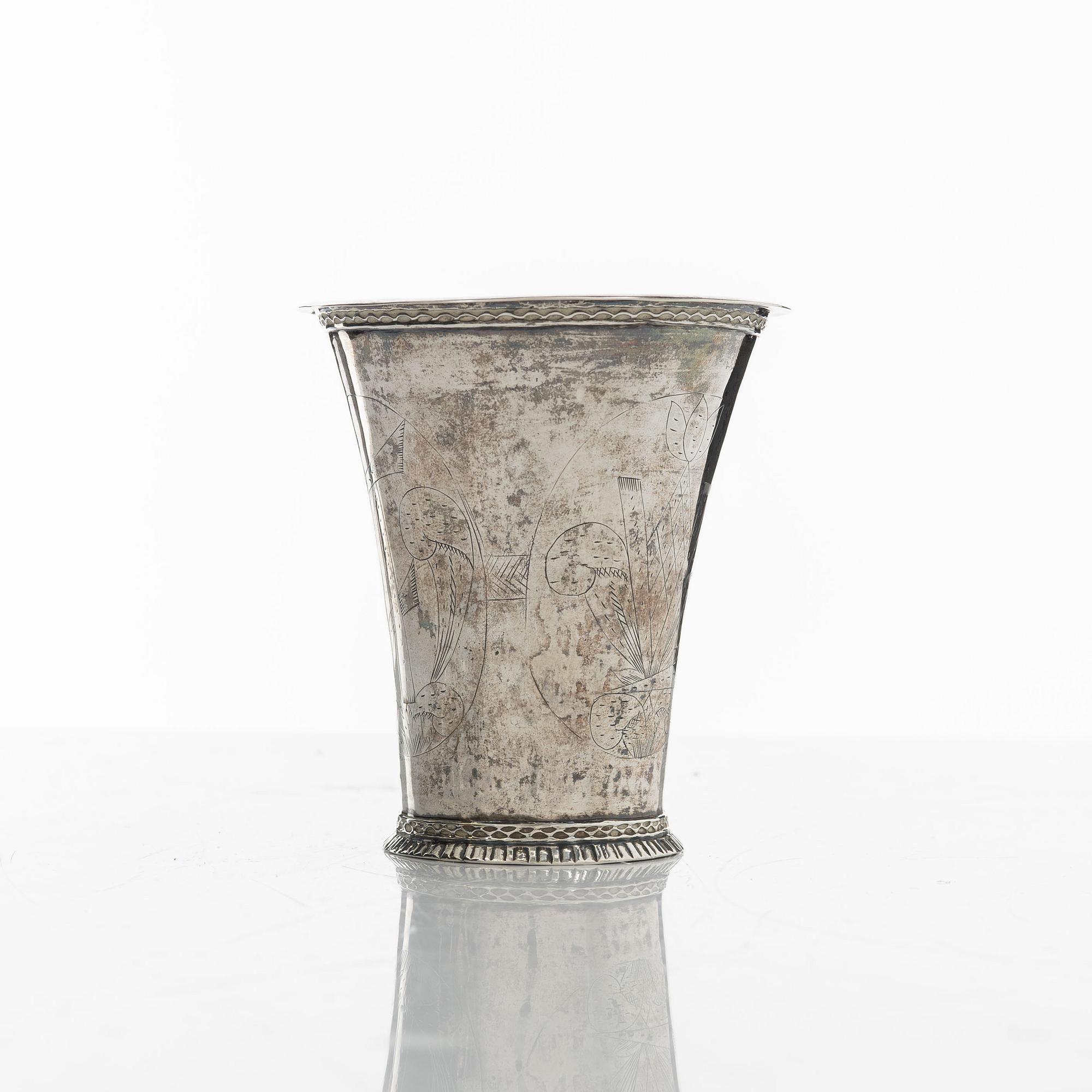 A Swedish silver beaker, mark of Berndt Halck, Halmstad 1763.