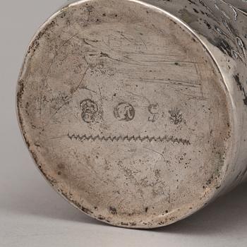 A Swedish 18th century silver beaket, mark of Casimir Friedrich Meidts, Karlskrona 1731.