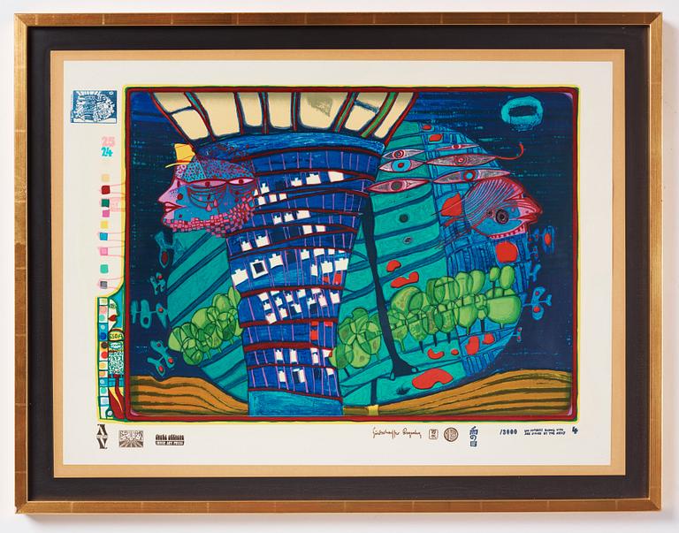 Friedensreich Hundertwasser, "Look at it on a rainy day (The Regentag portfolio)".