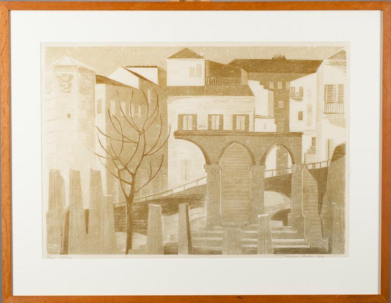 TUULIKKI PIETILÄ, puupiirros, signeerattu, päivätty 1960 ja numeroitu 14/25 Tpl'a.