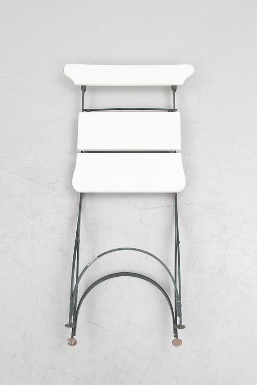 Four foldable garden chairs, 20th century.