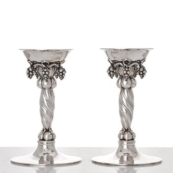 Georg Jensen, a pair of sterling silver candlesticks, Copenhagen 1945-77, design nr 263B.