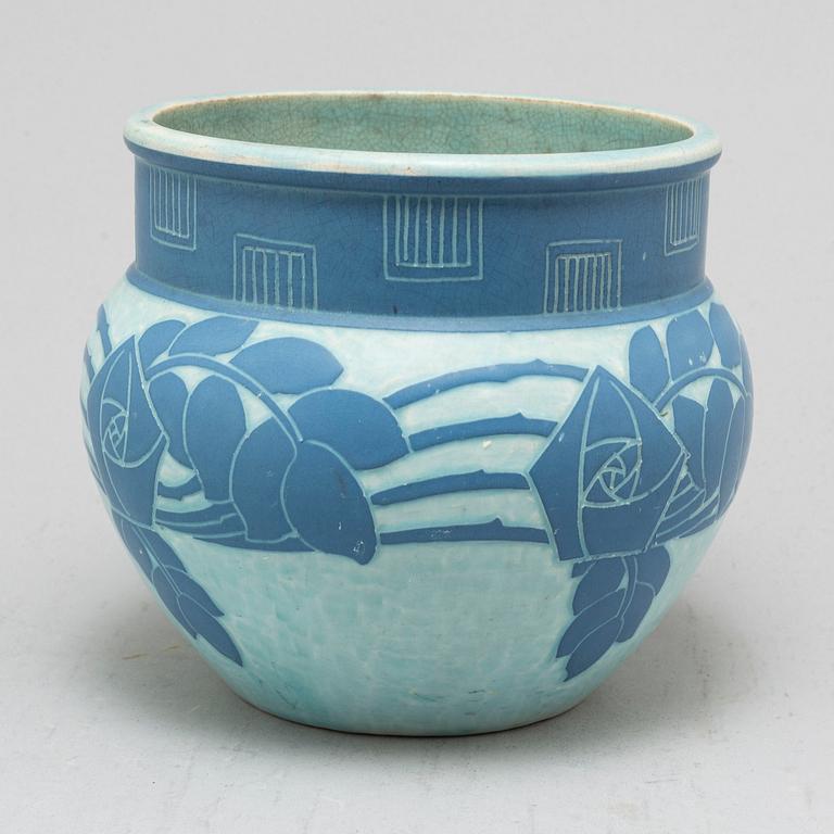 JOSEF EKBERG, a 'Sgraffito' creamware vase, Gustavsberg, signed and dated 1911.